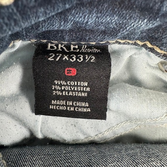 BKE Payton Womens Jeans Low Rise Dark Wash Bootcut Denim 27x33.5 Thick Stitch L - Picture 7 of 11